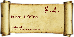 Hubai Léna névjegykártya